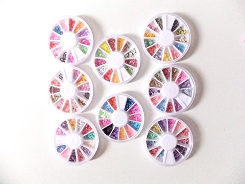 Five Season 8 Wheels 3D Fimo Slice Mix Style Nail Art Decoration