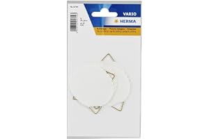 Herma 5749 självhäftande bild, stor (Ø 45 mm, 6 stycken, papper med linnestruktur) självhäftande, vattenlöslig gummerad, bärk