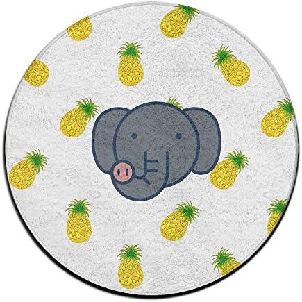 Yo Ou Round Area Rug Elephant Pattern Soft Non-Slip Runner Floor Rug Bath Door Mat Inside Outside Mat Rug Pads