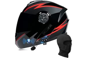 BYGMWEP Klapphelm mit Bluetooth, Integriert Motorradhelm, ECE Zertifiziert Integralhelm mit Doppelvisier, mit Eingebautem Mikrofon für Automatische Reaktion, für Erwachsene Frauen Männer