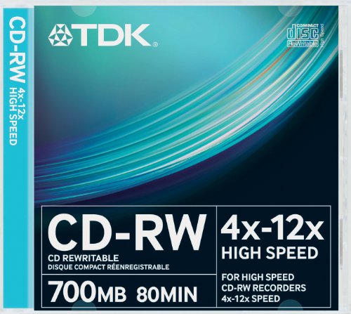 TDK CD-RW Rohlinge 80min 700MB 4x - 12x 10er Pack Slim Case