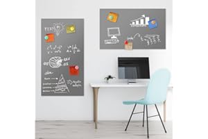 ‎KAROFOILFIX Magnetfolie | Haftgrund für Magnete | Magnettafel | Ferrofolie selbstklebend | beschreibbar, abwischbar, magnetisch | (1A-Muster, grau)