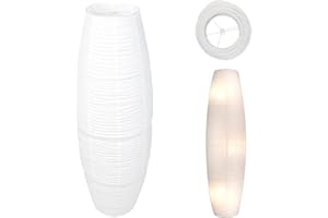 Euyaita Pantalla de Papel para Lámpara de Suelo Pantalla de Repuesto para Lámpara de Pie Reemplazo Pantalla de Papel de Arroz Decoración para Salon Dormitorio Casa Oficina (Blanco, 110CM)
