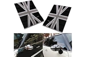 Forspero 2Pcs Negro Unión Jack Bandera Vinilo Espejos Pegatinas Para Mini Cooper