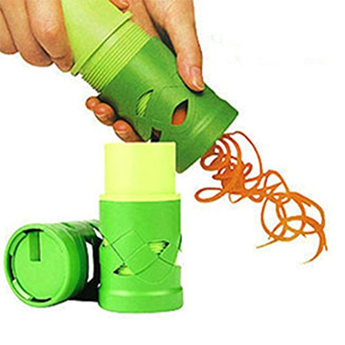 Gurkenschneider, Julienne- & Spiralschneider, gurkenhobel für Gemüse, Zoodles, Kreieren Gesunder, Kohlehydratfreier, Glutenfreier, Köstlicher Speisen Nach Der Paleo-Diät! Zucchini Spiral Schneider, Gemüsehobel (Grün)