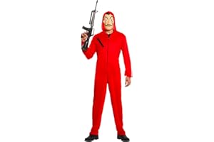 Déguisement Complet La Casa de Papel | Kit Intégral Costume de la Série | Combinaison Rouge à Capuche Adulte (170-180cm) + Masque Dali Officiel | Soirée | Voleur | Braqueur | OriginalCup®
