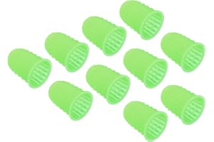 PATIKIL 0.59 Pollici Gomma Dita Punte 20pz Silicone Pollice Polpastrelli Protezione Coprisupporti Cuscinetti Ditale per Ufficio Conteggio Ordinamento Cucito Verde Piccolo Dimensione