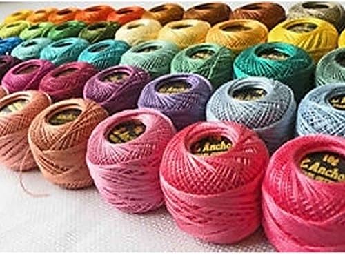 Lot of 40 ANCHOR Pearl Cotton Crochet Balls.J &amp; P Size 8 (85 Meters each) for embroidery kniting