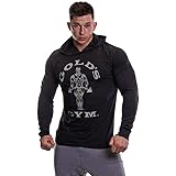 Gold's Gym GGTOP009 Mens Workout Training Hooded Sweat Top Long Sleeve Hoody T-Shirt