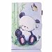Produktbild Samsung Galaxy Tab E 9.6 Hülle , Billionn® Gemalt Karikatur netter Art-erstklassiges PU-Leder-Schlag-Abdeckungs-Shell-Mappen-dünner Standplatz-Schutz Hülle mit Ständer Funktion Magnet für Ledercase Handytasche Scratch Telefon-Kasten für Samsung Galaxy Tab E 9.6-Zoll SM - T560 / SM - T561 (Panda)