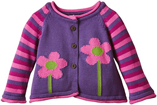 Kite Kids Baby-Girls Flower Floral Cardigan, Purple, 18-24 Months