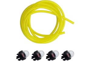 TXERFOLG 4 Pezzi Lampadina Primer a Scatto Pompa Benzina a Bulbo and One 1.5m Long Tubing with Inner Diameter 2.5mm Giallo Tubazione Benzina per Stihl Weed Eater McCulloch Ryobi Echo