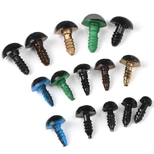 Yahee 264 Stück Teddyaugen Puppe Augen Teddybäraugen Knopfaugen Kunststoffaugen bunt 6-12mm - 8