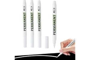 AEKZOX Set di 4 Pennarelli Indelebili Bianchi Acrilici con Punta Fine per Pietra, Legno, Metallo, Disegno, Pelle, Ceramica