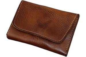 Asudaro Wielofunkcyjny portfel ze skóry, etui na karty kredytowe w stylu vintage, portmonetka z zapięciem na sprzączkę, portfel męski na pozwolenie na miejsce, brązowy, Einheitsgröße, Vintage