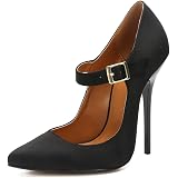 fereshte - Scarpe da donna in seta, anche per uomini (travestiti o drag  queen), con fibbia e tacco a spillo in metallo, Rosso (Poliuretano rosso.),  45 1/3 EU : Amazon.it: Scarpe e borse