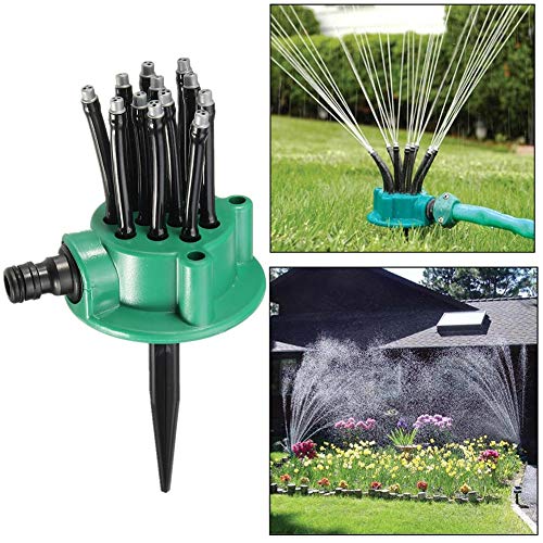 Preisvergleich Produktbild MJLXY Rasen Sprinkler Rasensprenger Düse Bewässerung Einstellbar mit 12 Sprühdüsen Sprinkler Head, Outdoor Garten Terrasse