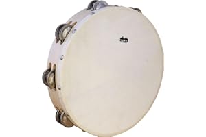 Atlas World Music DC-704 A 10 inch Skin Double Jingle Tambourine, Multicolor