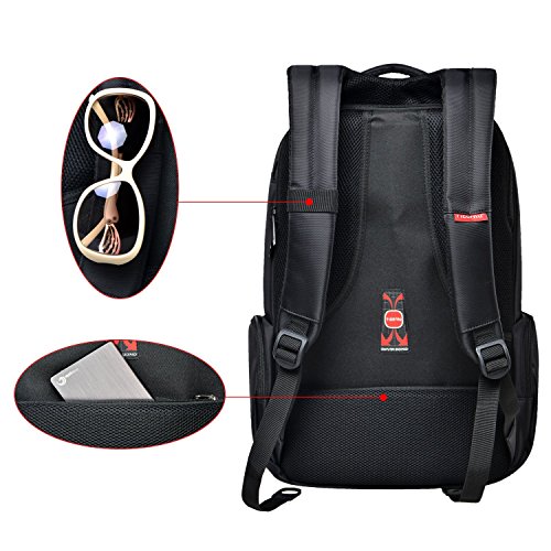 Slotra Laptop Rucksack 12,1-15,6 Zoll Business Damen Herren Schwarz Wasserdicht Diebstahlschutz,49*17*33cm - 6