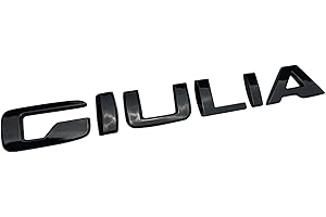 GZZHENGYE 3D Letter Metal Trunk Giulia Logo, Per Alfa Romeo Giulia Full Series Trunk Badge Baggate Letter Sticker Logo Giulia Accessori Esterni (nero)