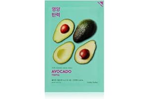 Holika Holika Mascarilla Facial Hidratante. Ampoule Mask Sheet Avocado. Aguacate. Translúcido. 23 ml. Nutritiva y Reafirmante. con Ácido Hialurónico. Calmante. Piel Elástica.