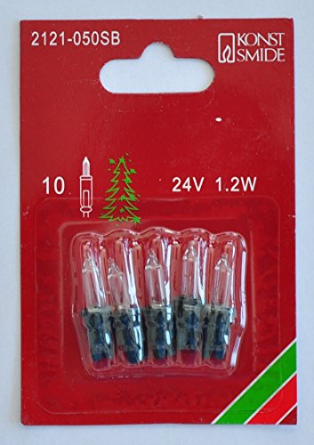 Konstsmide Repuesto Pera, Ampolla de 5, transparente, 24 V, 1,2 W, verdes, ranuras Capacidad 2121 - 050SB - 