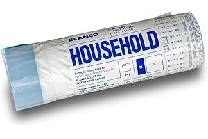 BLANCO Haushaltsmüllbeutel M (12-19 Liter) | mit Zugband | reißfest und wasserdicht | Abfallbeutel/Mülleimerbeutel| leichte Entsorgung | 50% recycelter Kunststoff | passend zu SELECT und FLEXON