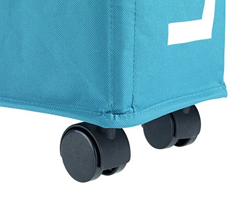 Wenko 3450116100 Wäschesammler Corno Wäschekorb Fassungsvermögen 43 L, Polyester, petrol, 40 x 18,5 x 60 cm - 2