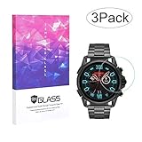 BECROWM EU Displayschutzfolie aus gehärtetem Glas, kompatibel mit Diesel auf Full Guard 2,5 Touchscreen-Uhr, volle Abdeckung, 9H Härte, Kratzfest, in Geschenkbox, transparent, 3 Stück