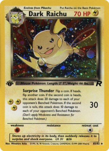 Dark Raichu Holo Pokemon Card 83 82 | Desertcart Gambia