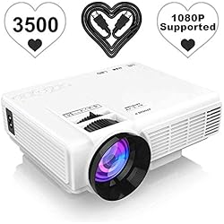 Proyector 3500 Lumens Mini Proyector con Estuche Portátil, Video Proyector 1080P Full HD, Compatible con PC Smartphone Tablet HDMI VGA AV SD USB