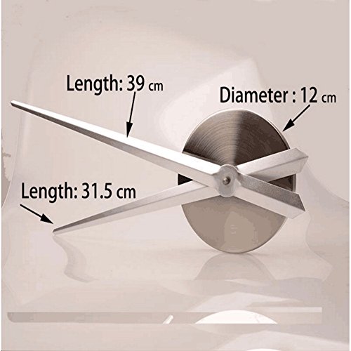 Aidudo DIY Grosse Wanduhr 3D Spiegel Aufkleber WandSticker Grosse Uhr Zimmerdeko Geschenk 80-150cm Diameter. (Silber) - 3