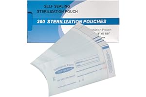 Uadme 200Pcs Self Sealing Sterilization Pouches, 57 x 130mm Disposable Sterilising Bags, Cleaning Pouch for Autoclave Sterilizer, Nail Tool Steriliser, Dentist Tools