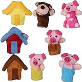 Material: terciopelo ABCMOS Juego de 8 Piezas de Historia de Marionetas de Peluche los 3 cerditos