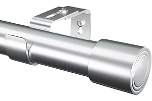 ROD&TRIKIN Curtain Poles for Eyelet Curtains with Cap Finials Heavy Duty Curtain Pole for Bedroom,Living,Outdoor