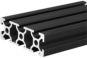 Coavoo 2060 Aluminium Extrusion 39.37 inch / 1000mm Length T Slot Black 1 Pack, Extruded Aluminium 20mm x 60mm 20 Series T Type Profiles Anodized European Standard Linear Rail Frame 1Pcs