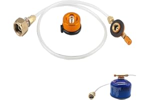 Delamiya Adaptateur Bouteille Gaz pour Camping - Cartouche avec Tuyau pour Réchaud et Brûleur