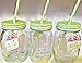 Produktbild 3 x Grün, 430 ml-Einmachglas Einweckglas, Vorratsglas, Tennessee Gläser Glas-Trinkflasche mit Strohhalm/Marmeladendose cocktails