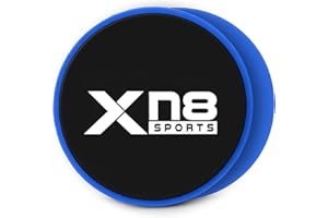 XN8 SPORTS Xn8 Core Sliders – Dual-Sided Gliding Discs for Ab & Full Body Workouts, Home Gym & Pilates – Smooth Glide on Carpet, Hardwood & Tile Floors – Fitness Sliders for Women & Men - Pack of 2