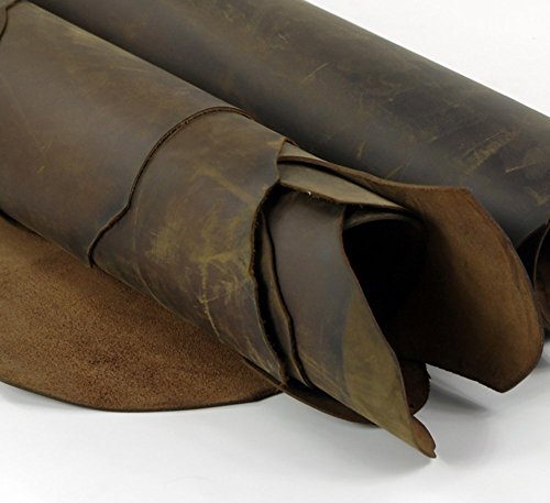 Junetree Passion Cuir Cache Vache Skins Marron épais Cuir véritable Environ 2 mm de Vache Vintage (22,1 x 35,8 cm)