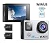 Produktbild WiMiUS Actioncam 4k Kamera Action Dual Bildschirm 2 Akkus HD Action Cam Wifi 16MP Actionkamera 40M Wasserdichte Helmkamera mit 2 Ersatzakku (Q4 Silber)