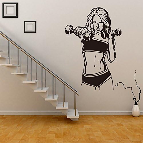 Wddwarmhome Dumbbell Fitness Female Living Room Bedroom Background Wall Stickers Wall Stickers