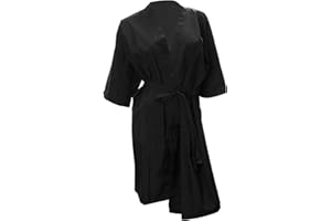 EXCEART Camice Parrucchiera Nero, Abbigliamento Antimacchia Per Salone Spa, Vestaglietta Comoda E Pratica, Kimono Parrucchiere Donna E Cliente