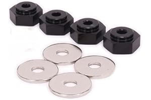 KEEDA Lot de 4 adaptateurs hexagonaux pour jantes en alliage d'aluminium 12 mm 17 mm pour voiture HSP 1/10 RC Buggy Monster Bigfoot Truck Peut utiliser des roues de 1/8 (noir)
