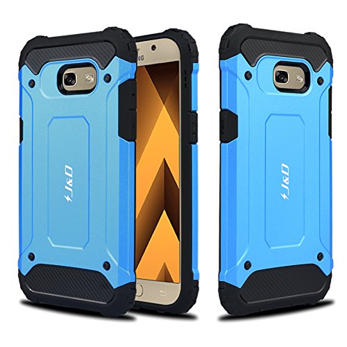 J&D Compatible para Galaxy A5 2017 Funda, [Armadura Delgada] [Doble Capa] [Protección Pesada] Híbrida Resistente Funda Protectora y Robusta para Samsung Galaxy A5 (Release in 2017) - Azul