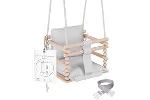 ‎MAMOI MAMOI® Schaukel Indoor, Holzschaukel, Schaukel aus Holz, Schaukel für Zimmer und Türrahmen, Schaukel verstellbare 3 in 1