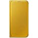 Produktbild Samsung Leather-Effect Flip Folio Wallet Schutzhülle Case Cover in Kunstleder mit Kreditkartenfach für Galaxy S6 - Gelb
