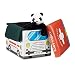 Produktbild Relaxdays Faltbare Spielzeugkiste Krankenwagen HBT 32 x 48 x 32 cm stabiler Kinder Sitzhocker als Spielzeugbox Kunstleder mit Stauraum ca. 37 l und Deckel zum Abnehmen für Kinderzimmer, Ambulance