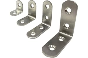 SDTOOLS Heavy Duty Metal 90 Degree Wall Shelf Support Corner Brackets Right Angle L Shape Stainless Steel Braces (10, 50x50x20mm)
