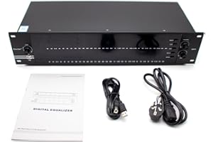 Jieotwice QS40 Professioneller Grafik-Equalizer 2U Dual 31 Bands Spectrum Audio Equalizer Home Conference Performance Bar EQ Tuner